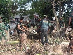 Ratusan Personel Gabungan Grebek Sungai Bandar Lampung, Fokus Perbaikan Tanggul Dan Kebersihan Aliran